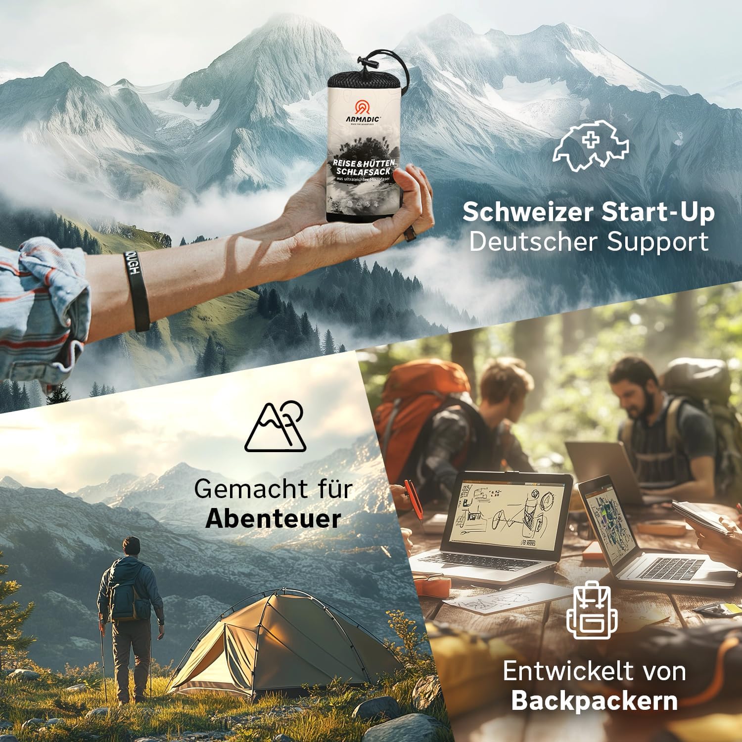 Thumbnail 5 de Armadic Hüttenschlafsack aus Mikrofaser oder Bio-Baumwolle – Ultra leicht, klein und dünn