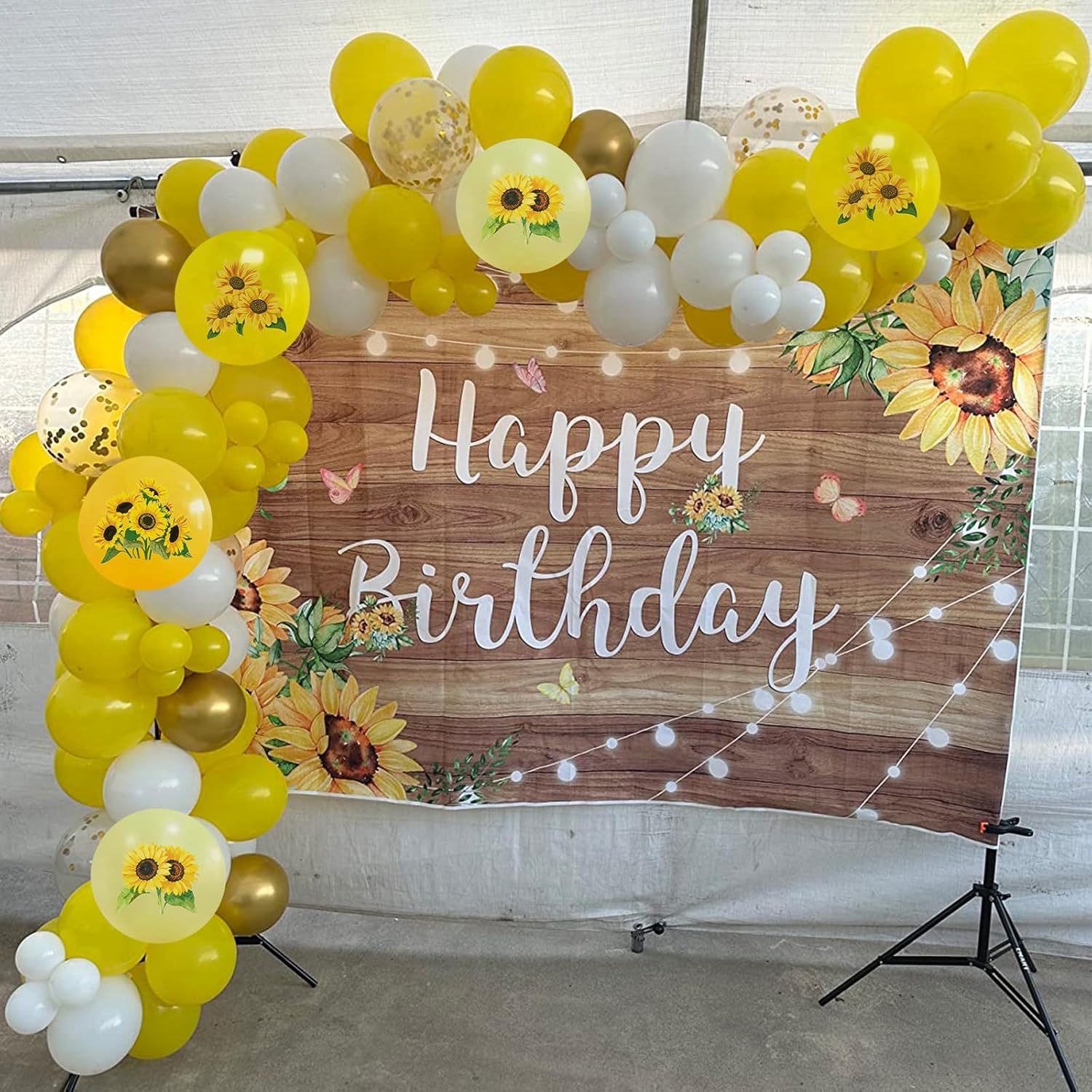 Thumbnail 2 de Sunflower Yellow Gold Balloons (12 Inch) with Metallic Gold Confetti — Bee Theme Party Decor Set for Kids Birthday & Showers