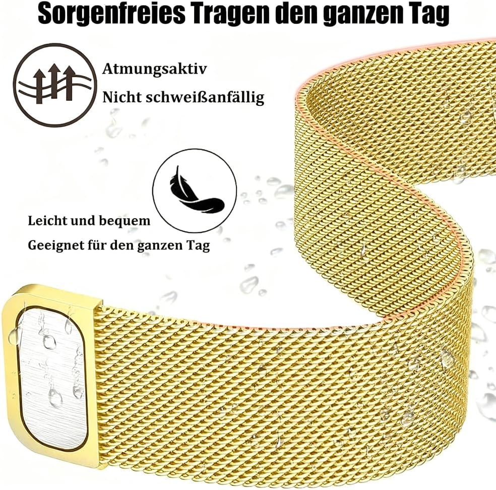 Thumbnail 2 de PDSQL Edelstahl Mesh Uhrenarmband – Magnetverschluss, Schnellverschluss, 14–24 mm