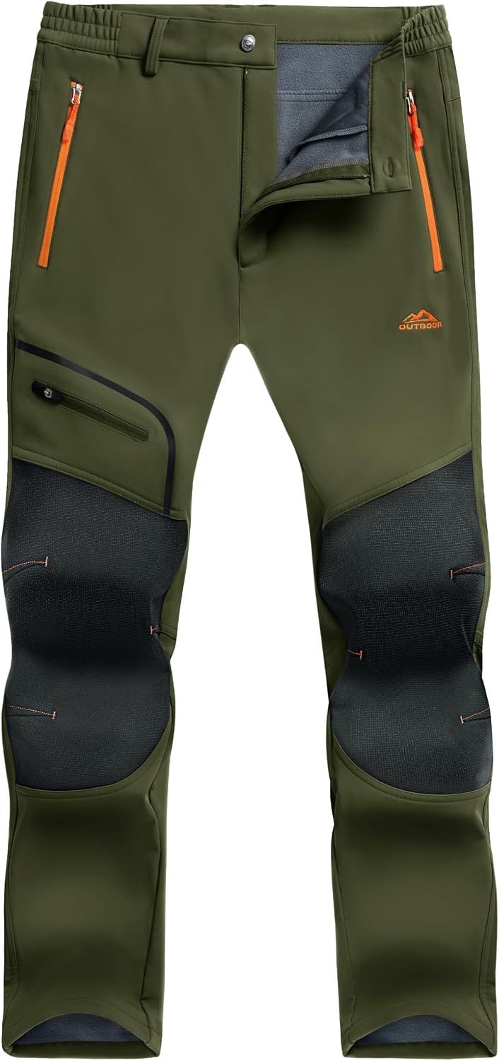 Detalle de TACVASEN outdoor winter trousers, fleece softshell