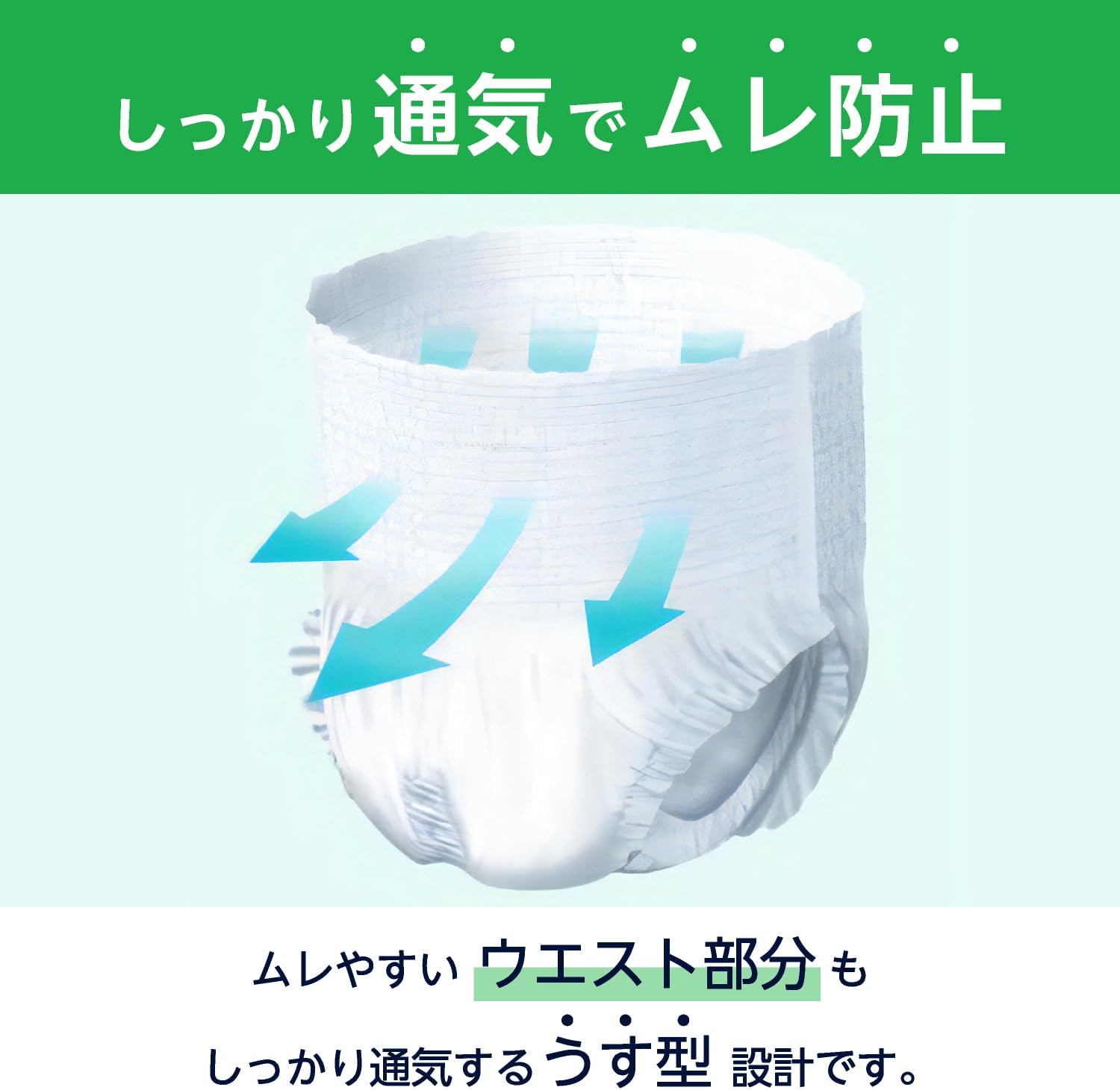 Detalle 2 de by Amazon うす型パンツ M~L 38枚 大人用紙おむつ 2回吸収・全面通気