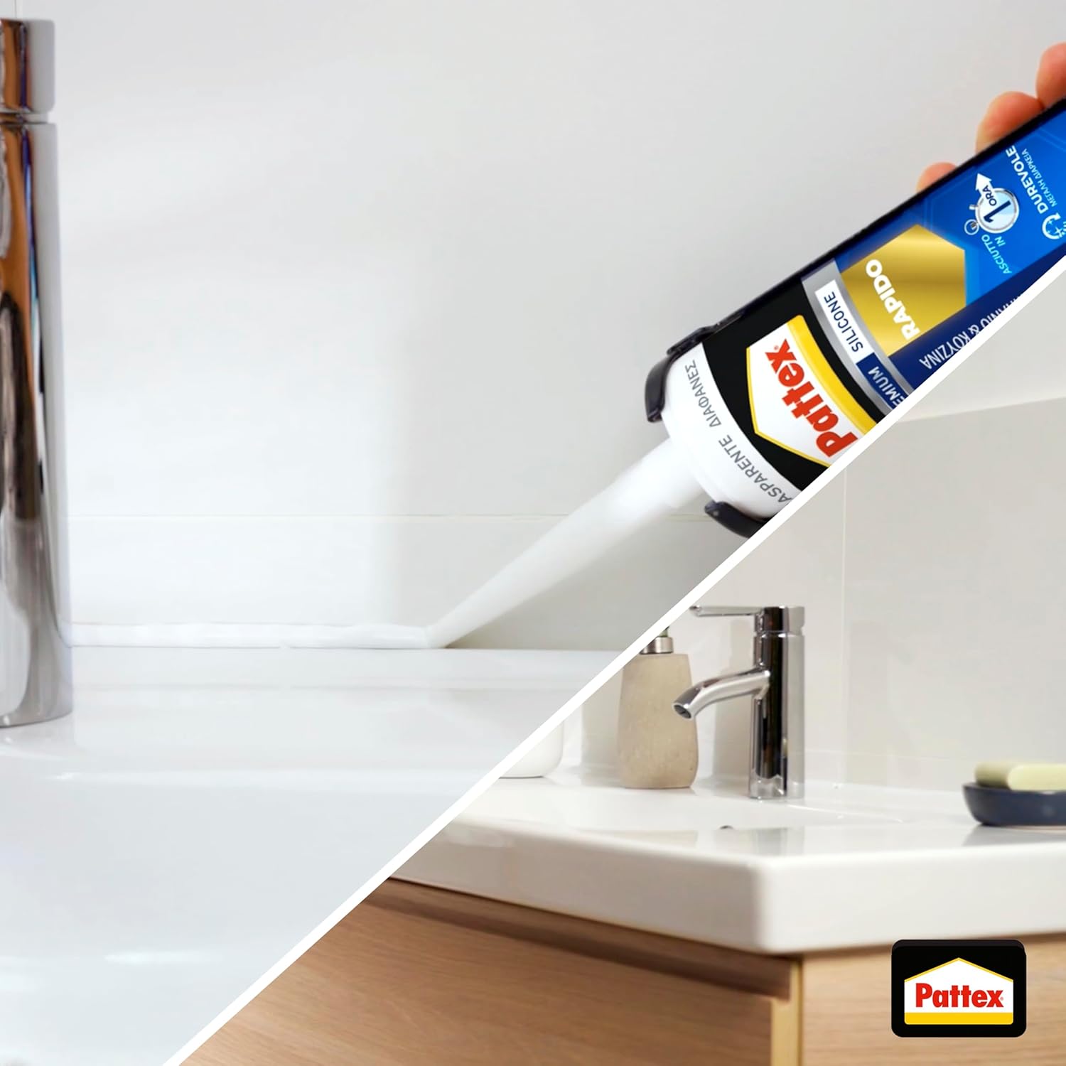 Thumbnail 5 de Pattex Bagni&Cucine Rapido Trasparente: sigillante silicone antimuffa, asciugatura rapida (300 ml)