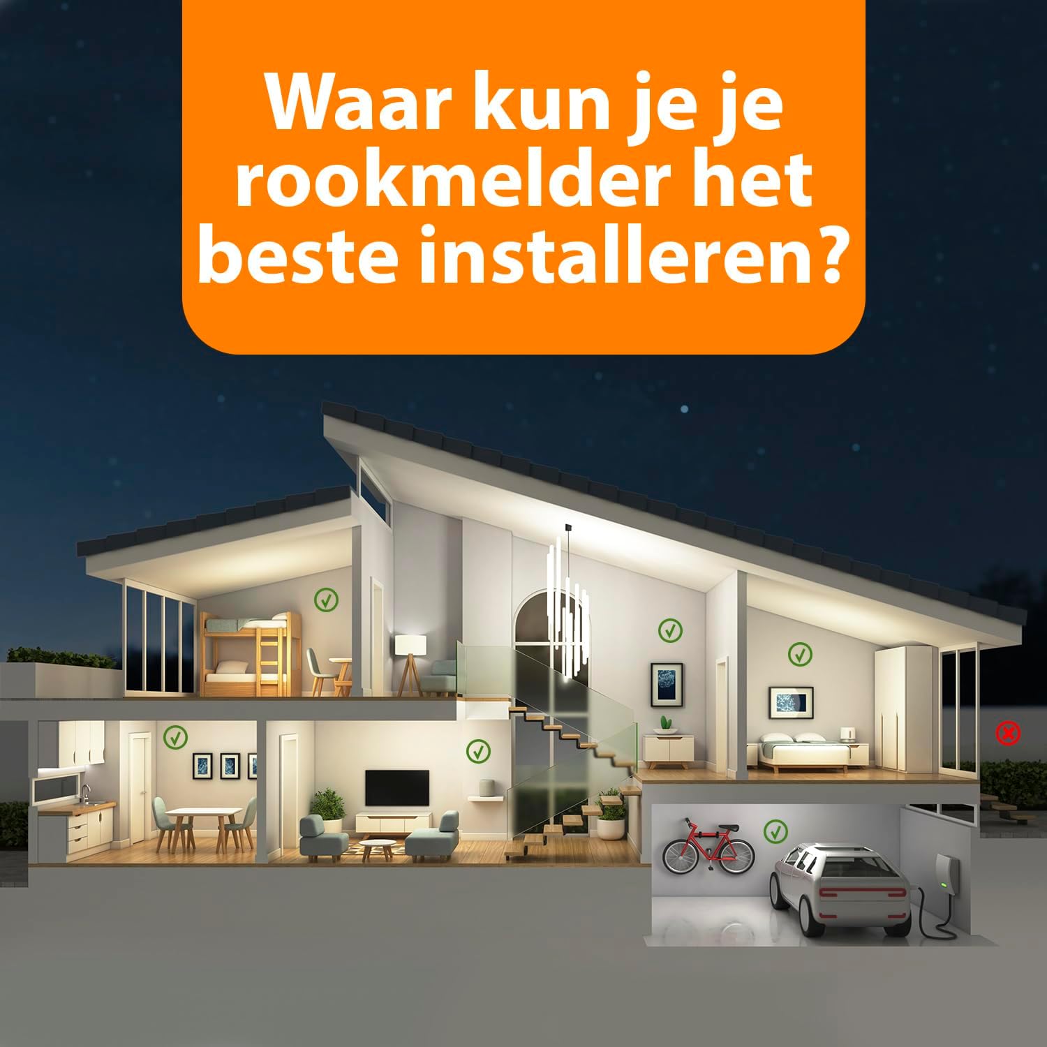 Detalle 2 de Smartwares RM250/2 rookmelders, set van 2 met testknop en 85 dB alarm