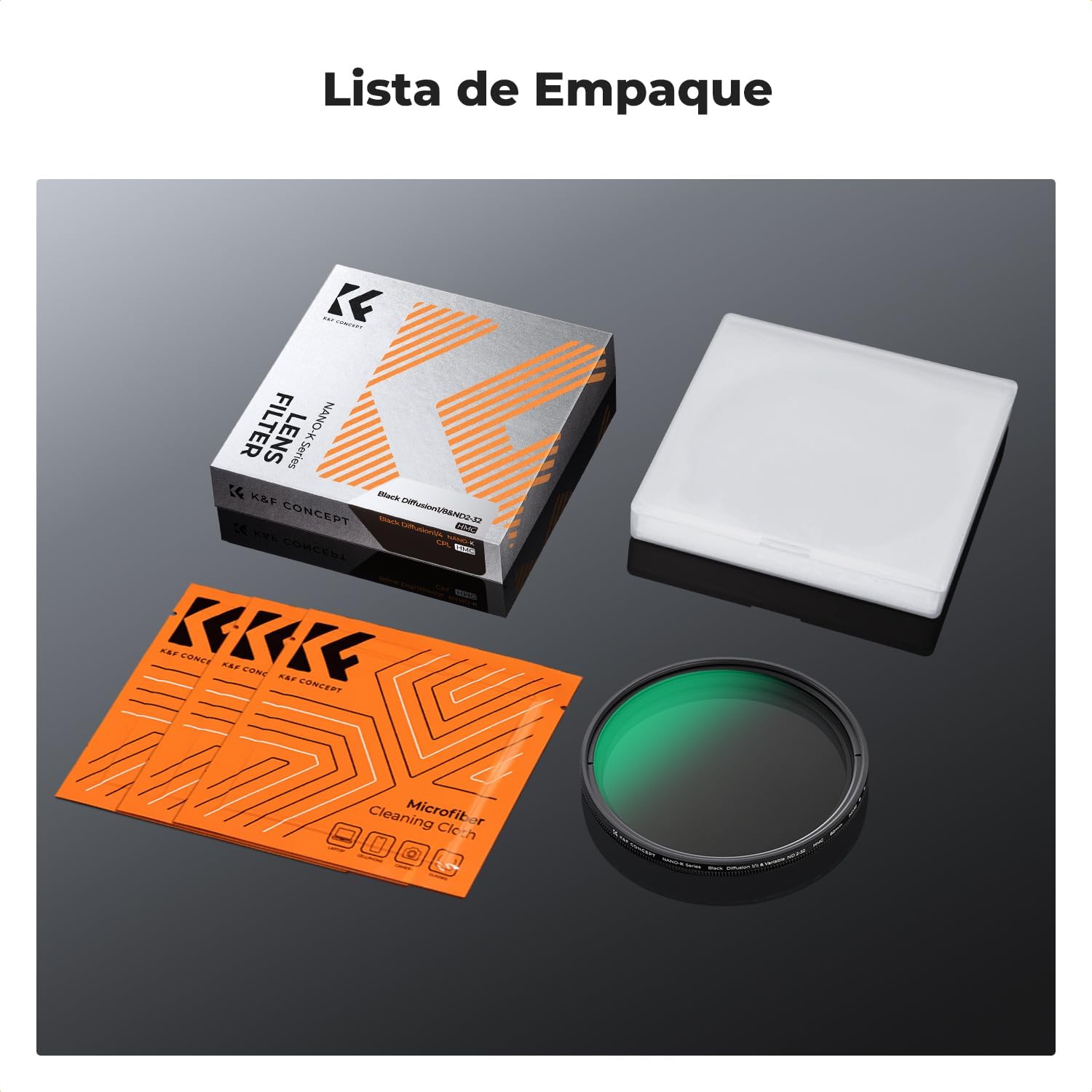 Thumbnail 6 de K&F CONCEPT Nano-Klear 77mm Black-Mist 1/8 ND2-32