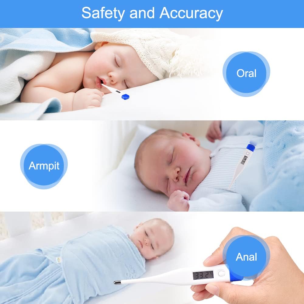 Thumbnail 3 de Berrcom Digital Thermometer for Adults and Babies (Oral, Underarm & Rectal) with Fever Alarm