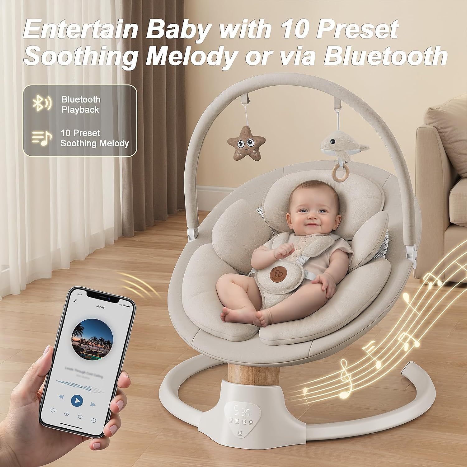 Detalle 2 de FasonBaby Electric Baby Swing, 5 Speeds