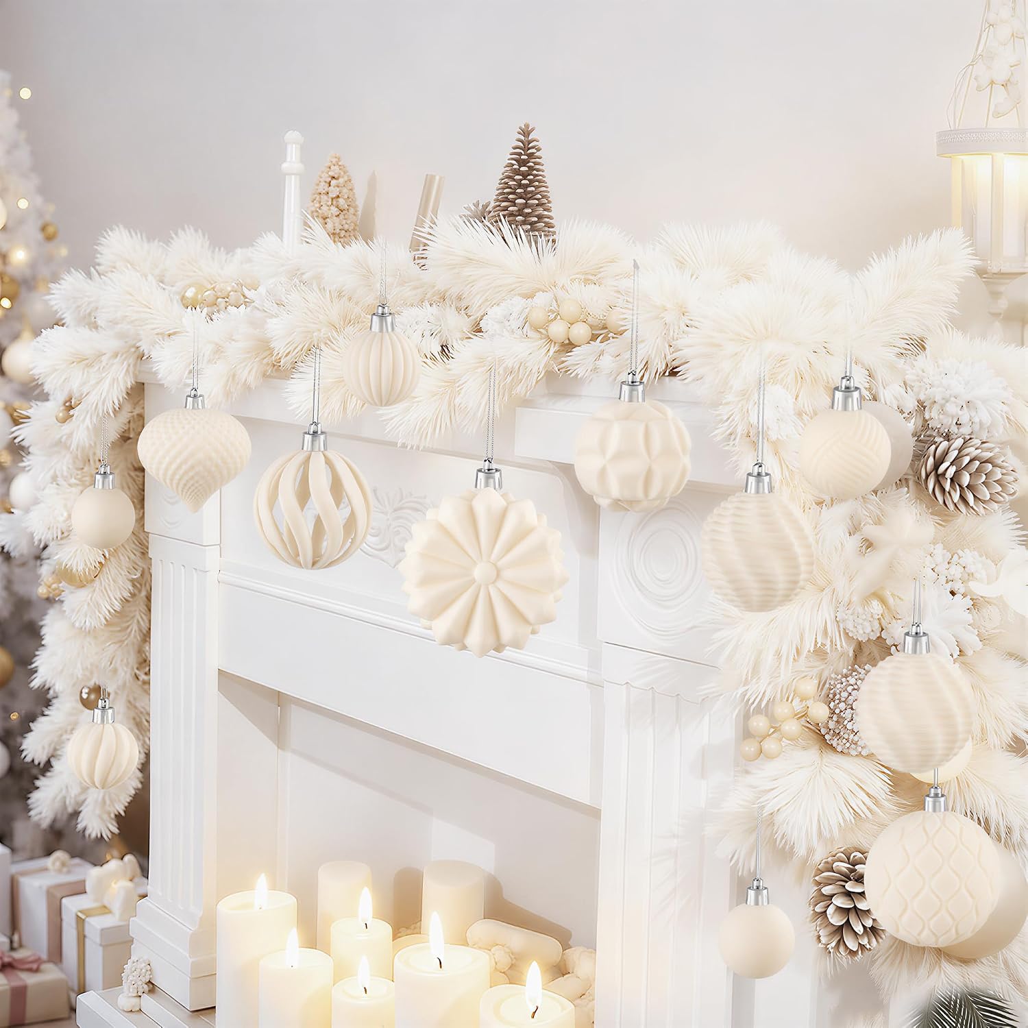Detalle de Bskzythral SDball468-MS kerstballen van fluweel, 48 stuks in 3 maten