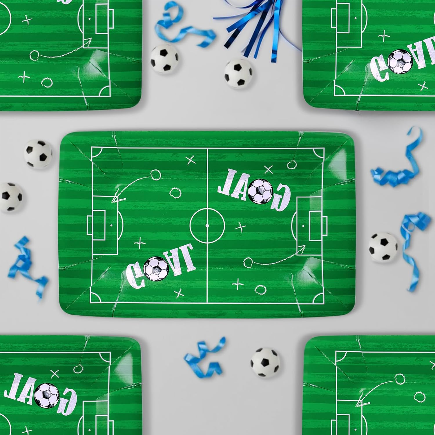 Thumbnail 2 de BFB 30 Rechteckig Pappteller Fußball – 23 x 14,5 cm, 30er Set