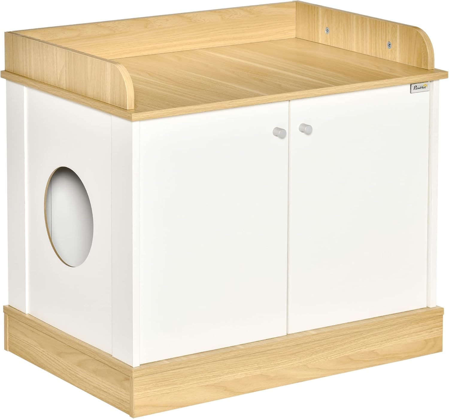 Detalle de PawHut Casa para Gatos 2 en 1 Mueble Arenero