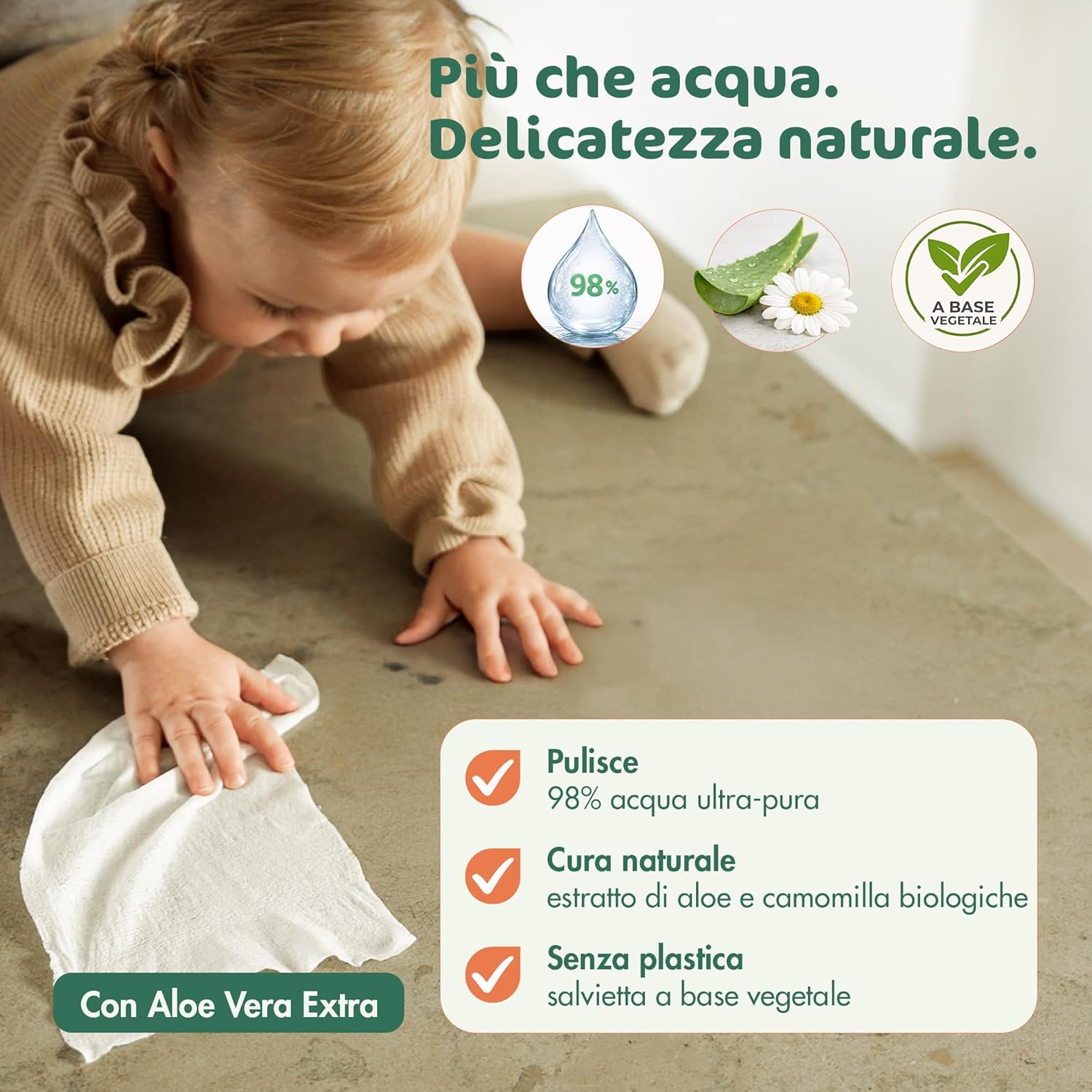 Thumbnail 2 de Naty salviettine baby Aloe – Naturali Senza Profumo, 672 pezzi (12 confezioni) a base vegetale