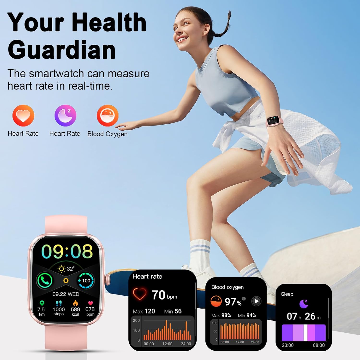Thumbnail 3 de Smart Watch 2026 1.91” HD Bluetooth 5.4 Calling with SPO2, Heart Rate & Sleep Monitoring