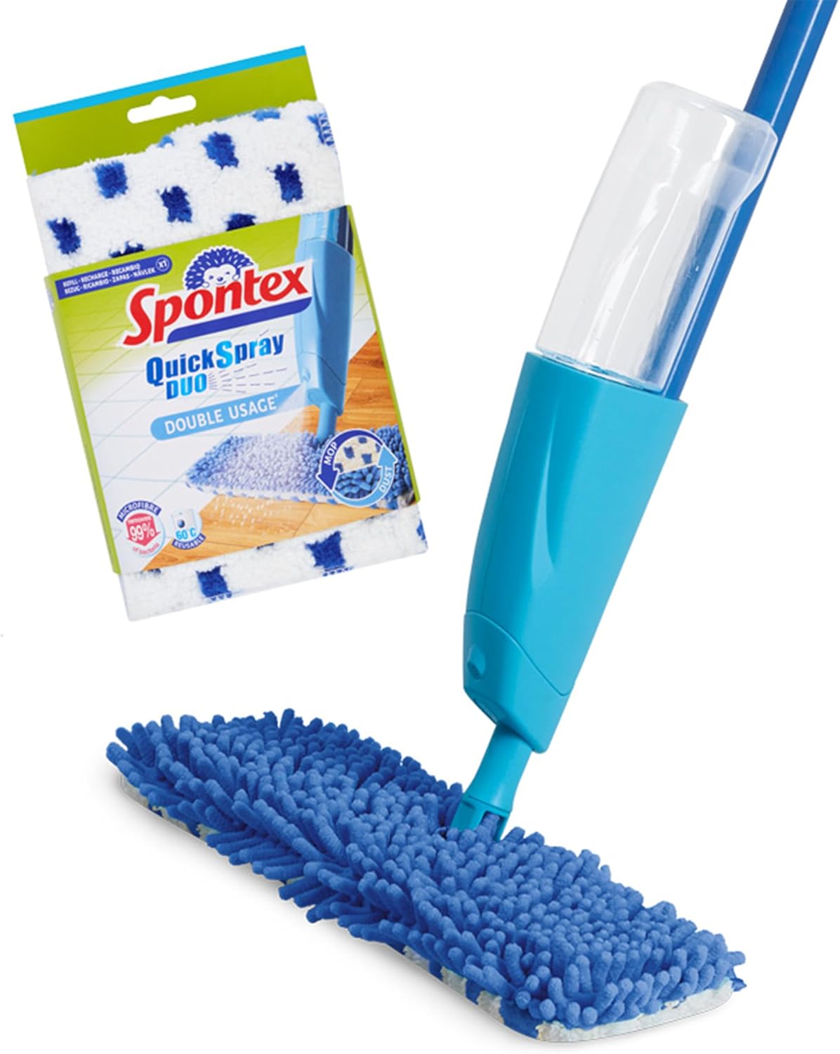Spontex Quick Spray Duo Mop with Microfibre Head
