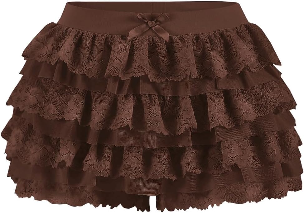 Thumbnail 5 de Women Y2K Lace Multi-Layered Bloomers — Lolita Ruffle Shorts with Elastic Waist