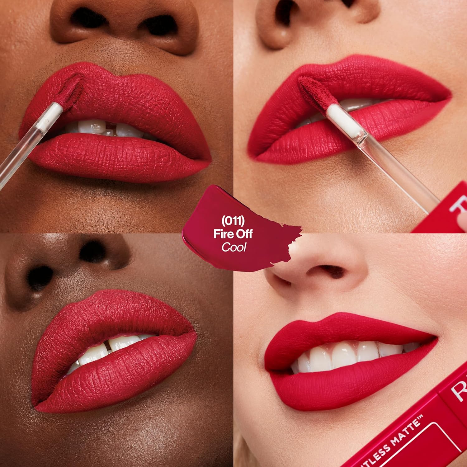 Detalle 2 de Revlon ColorStay Limitless Matte Lipstick liquido 011 Fire Off – rossetto opaco vegano, idratazza triplo acido ialuronico