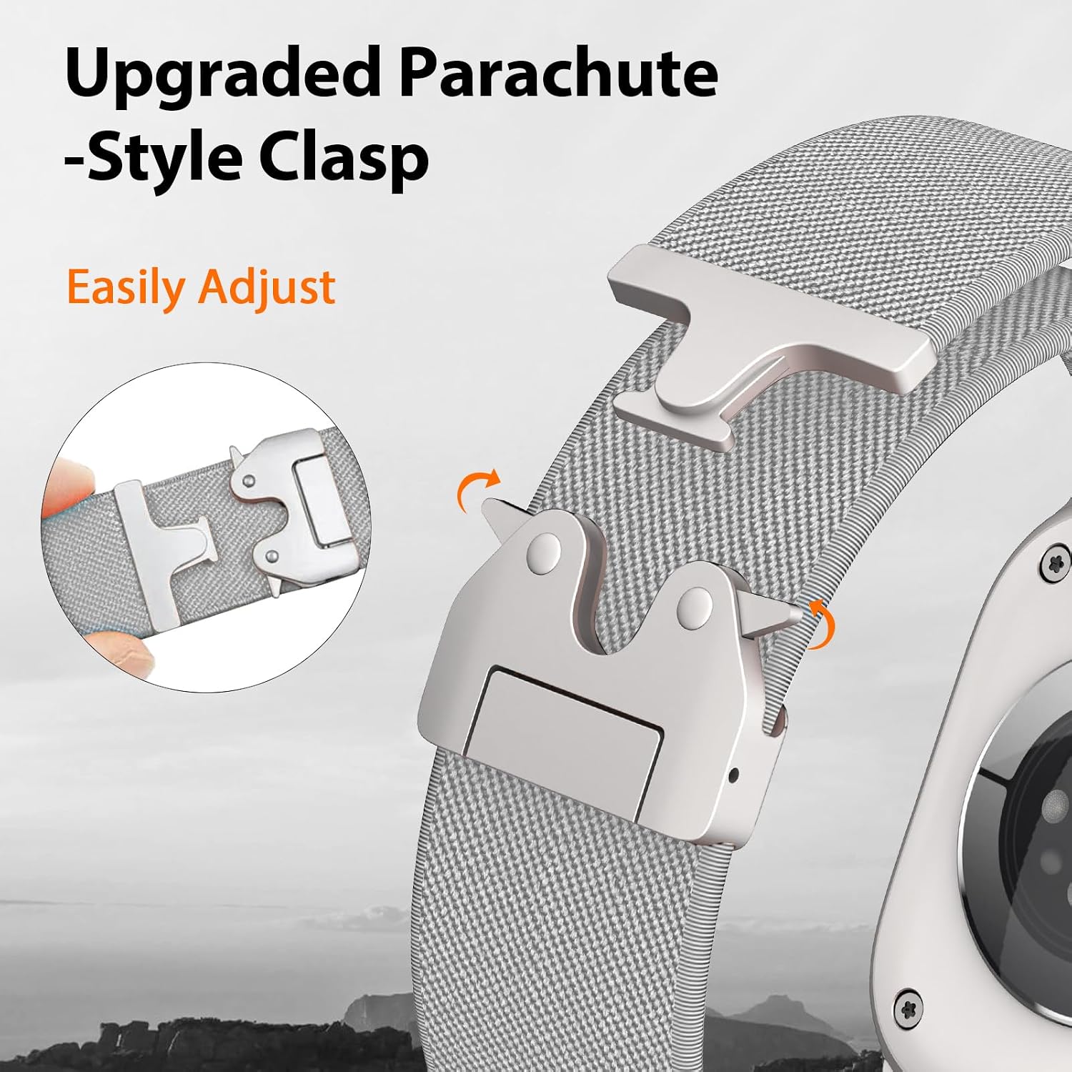 Thumbnail 2 de Elastisches Nylon-Armband für Apple Watch Ultra 3/2/1 – Sportband mit Fallschirmverschluss