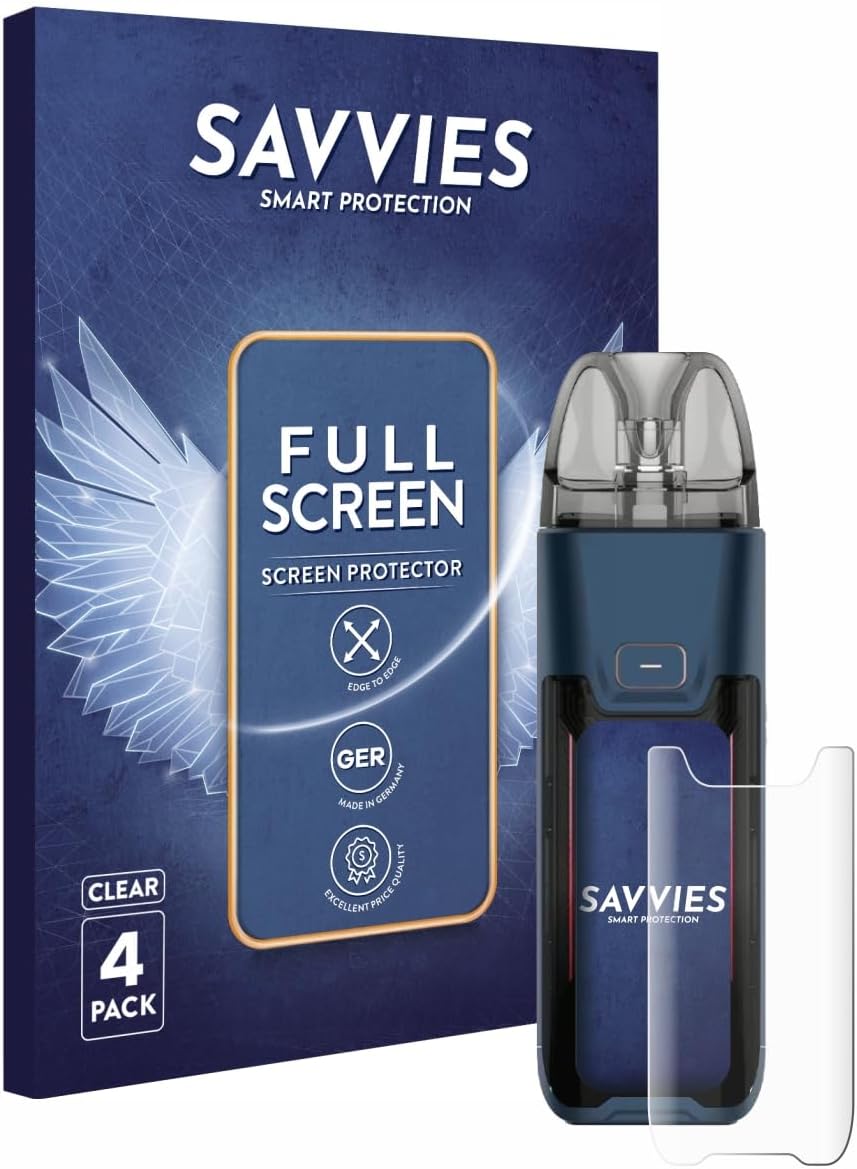 Detalle 2 de Savvies 4 pezzi Full-Screen Pellicola Protettiva per Vaporesso Luxe XR Max 2 – Copertura completa trasparente 3D Curved