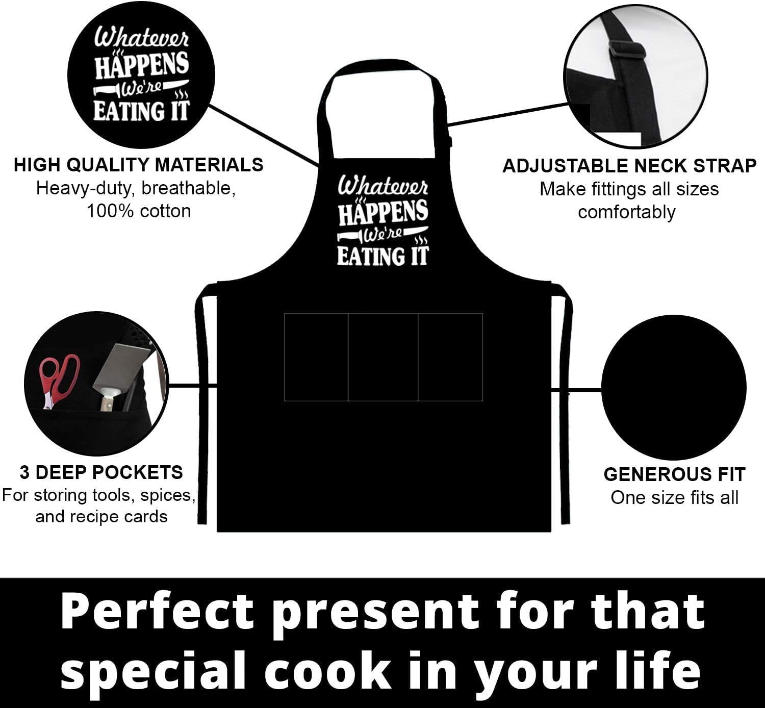 Detalle 2 de Funny Husband Apron for Grilling and Cooking, with 3 Pockets
