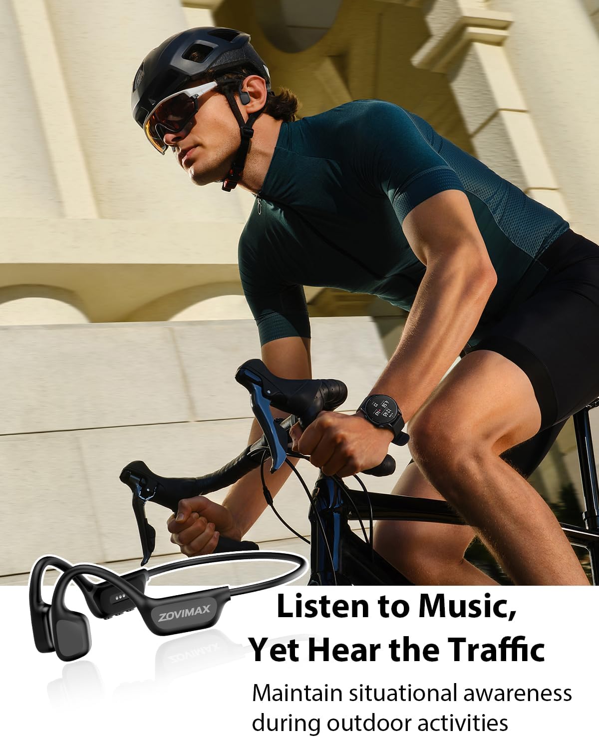 Thumbnail 6 de ZOVIMAX Militaire Casque Conduction Osseuse Bluetooth 6.0 + mode MP3 32 Go IP68