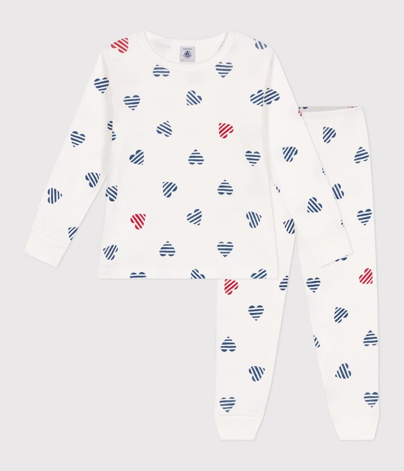 Thumbnail 3 de Petit Bateau A0clu — pyjama fille en coton manches longues, imprimé cœurs (lot de 1)