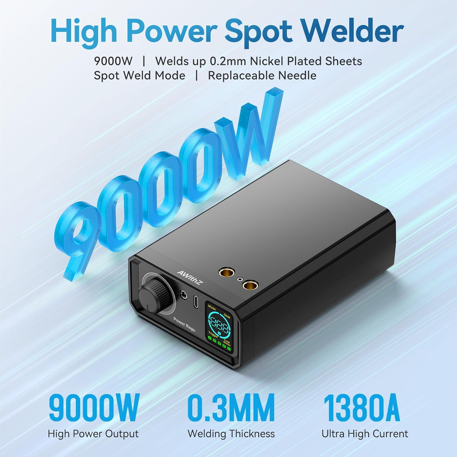 Detalle 2 de AWithZ UK1 9000W Battery Spot Welder with 100-Level Control