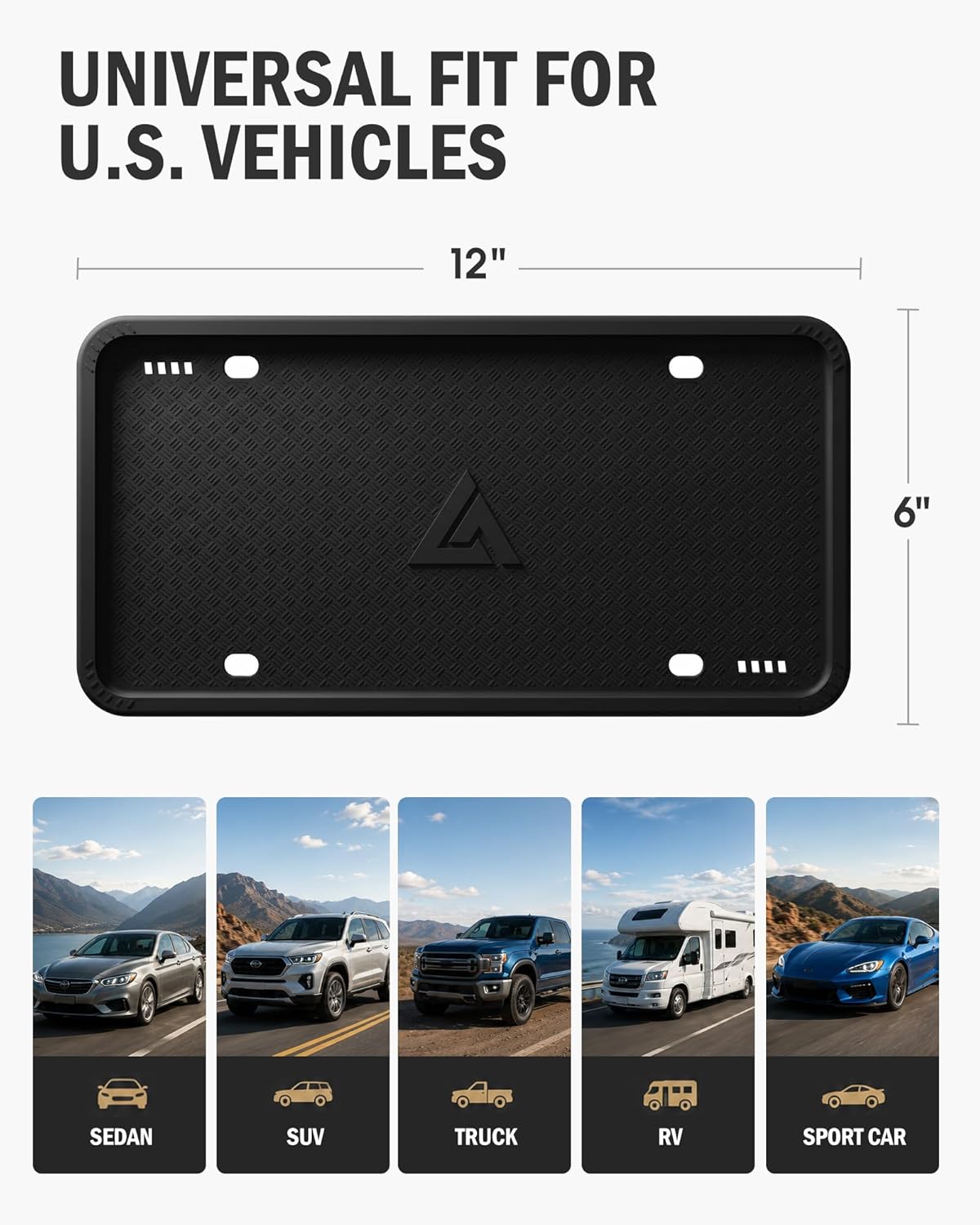 Detalle 2 de Aujen Silicone License Plate Frames 2-Pack 🛞