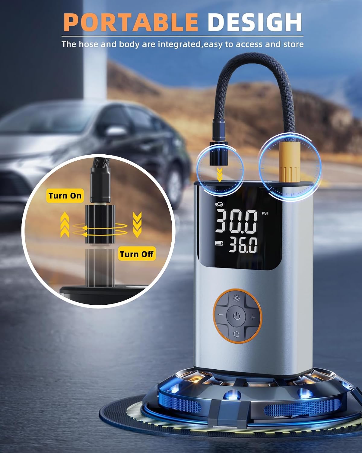 Thumbnail 6 de Tire Inflator Portable Air Compressor 150 PSI