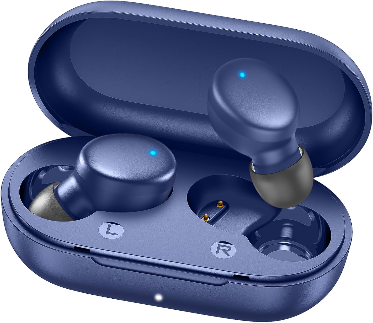 Detalle de MOZOTER DBK02 Wireless Earbuds, Bluetooth 5.3, Blue, 60-Hour Playtime