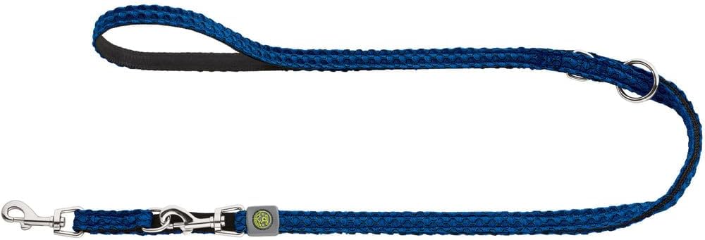 Detalle de HUNTER HILO Verstellbare Hundeführleine – leichter Mesh, 1,5 cm x 200 cm, blau