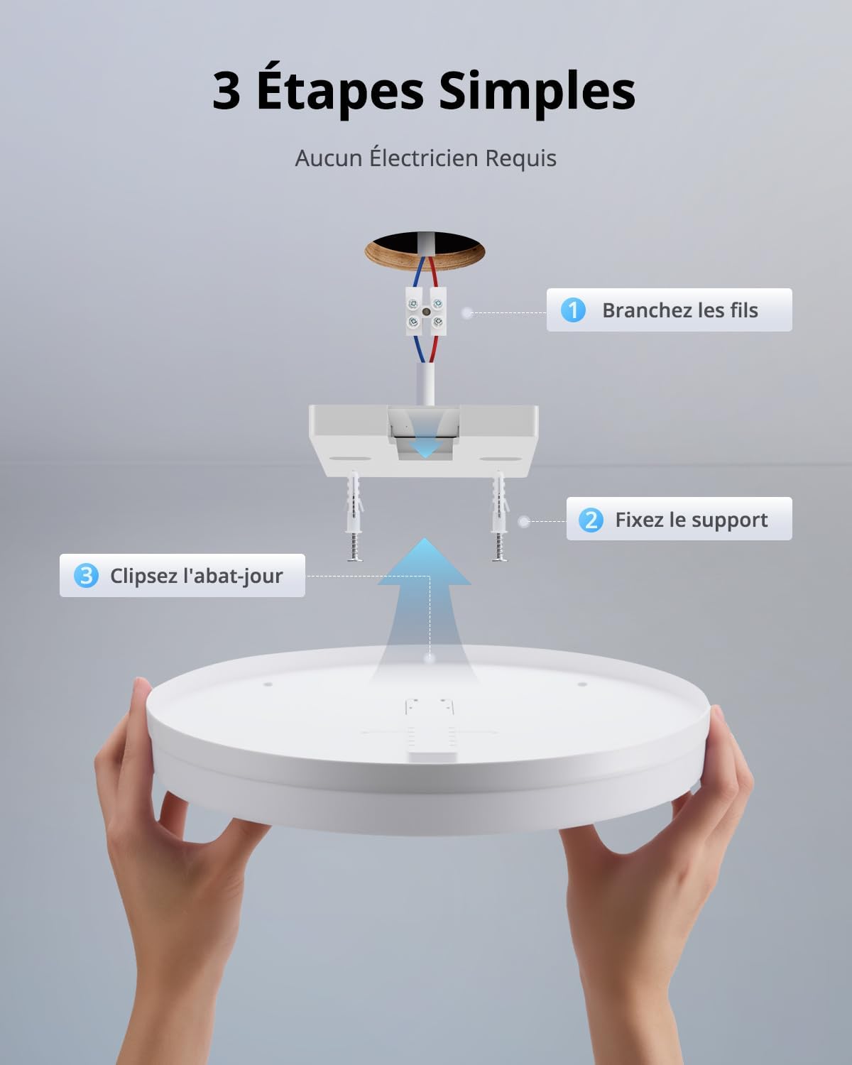 Detalle de Combuh led-plafondlamp 48 W, 4.320 lm, 4.000 K, rond Ø 30 cm