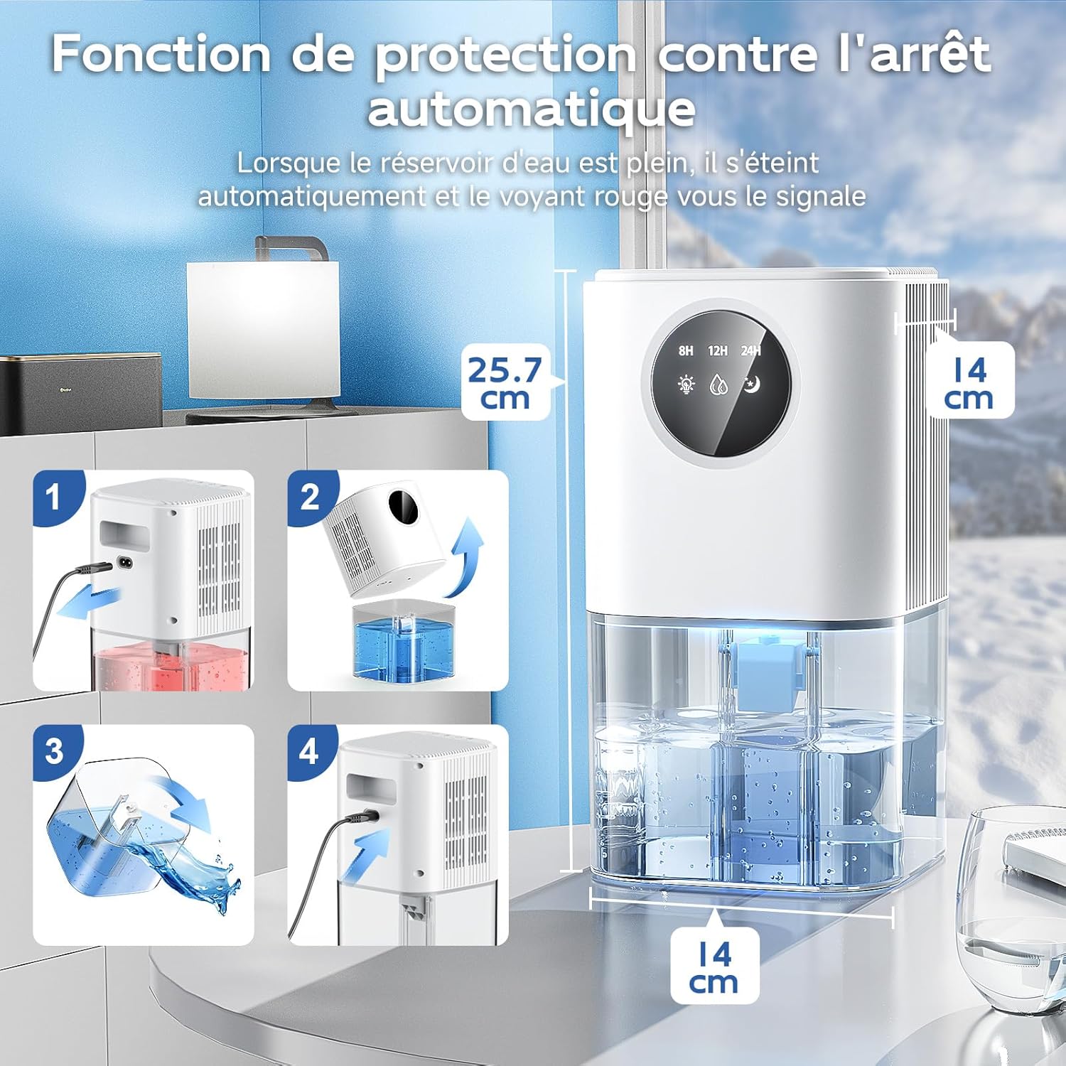 Detalle 2 de Deshumidificateur 50㎡ avec écran tactile ⚙