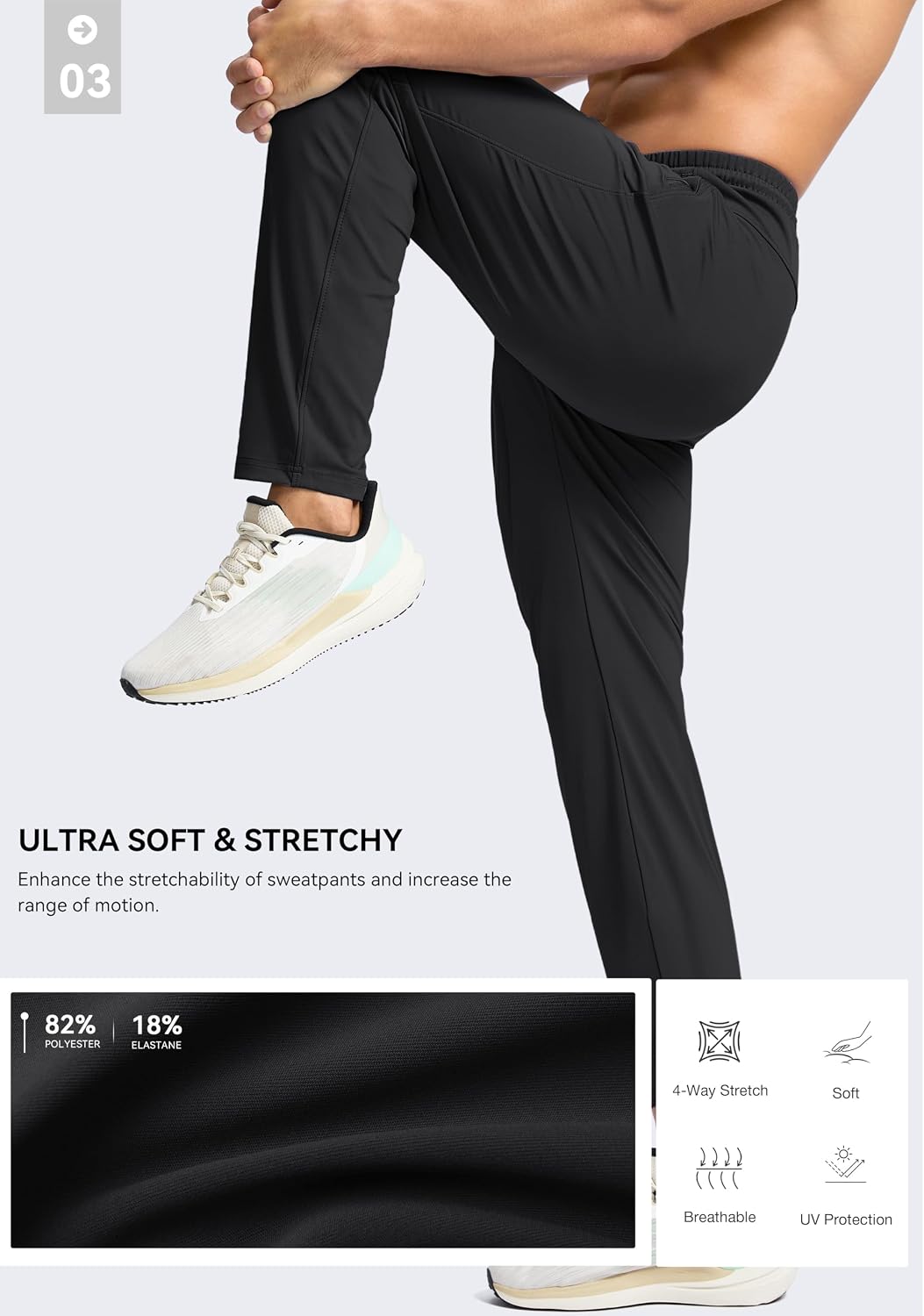 Detalle 2 de G Gradual Men's Tall Sweatpants, 4 Inseams, Zipper Pockets