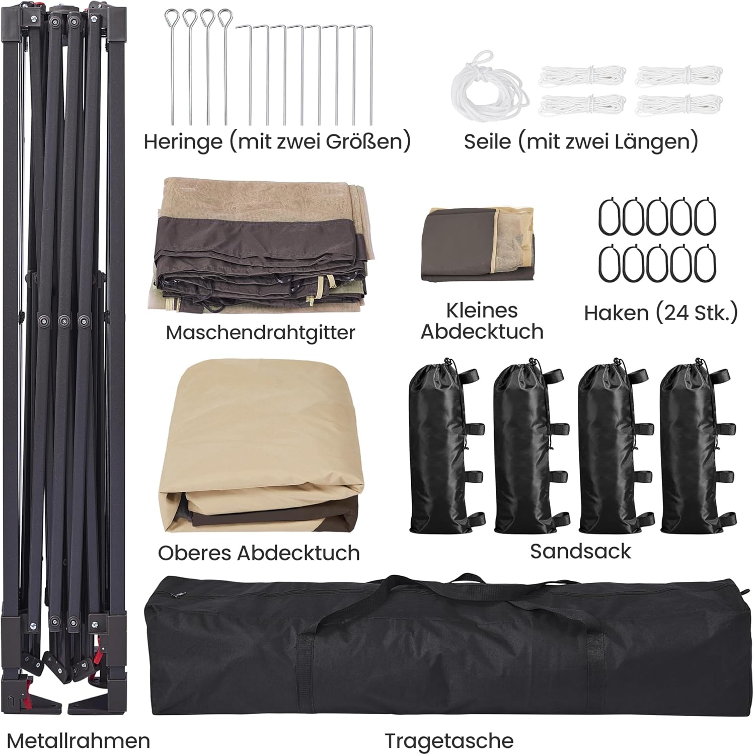 Detalle de Yaheetech Gazebo da Giardino Esterno 4x4 m with Zanzariera, Struttura in Metallo e Tetto Allargato