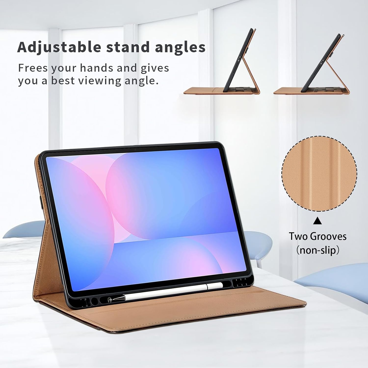 Thumbnail 1 de Hülle für Samsung Galaxy Tab S10 FE+ 13.1" 2025 – PU-Leder Kunstleder-Hülle mit Tasche, Stifthalter, Kickstand und Smart Cover in Braun