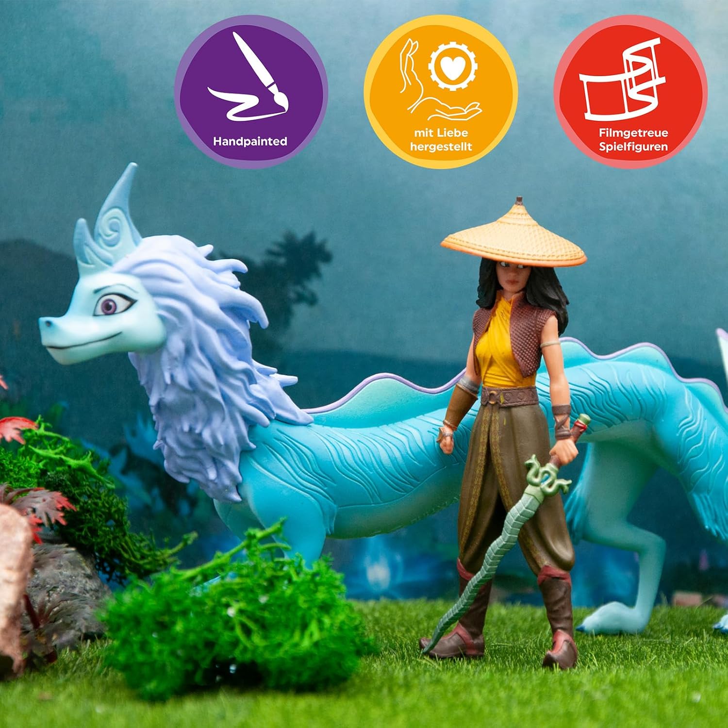 Detalle de Bullyland 11502 Figurine de jeu Dragon d'eau Sisu – Raya et le dernier dragon, env. 23 cm