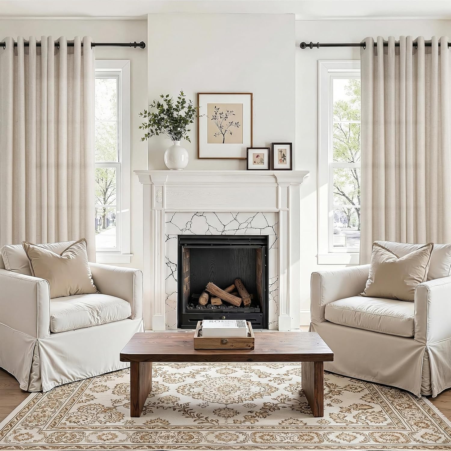 Thumbnail 6 de Drapenova Sheer Curtain Linen-Blend Drapes, 84-Inch, Bronze Grommets
