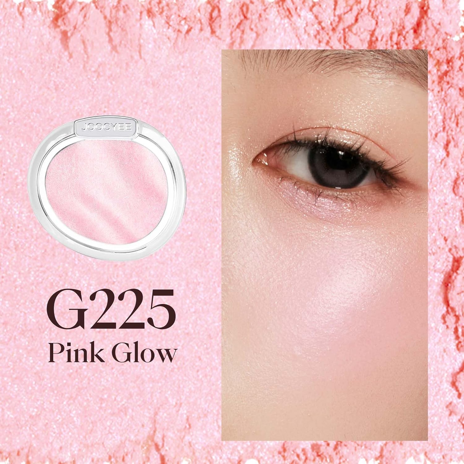 Detalle de JOOCYEE AURA Glazed Blush Highlighter: Veil Nude, Dewy Finish