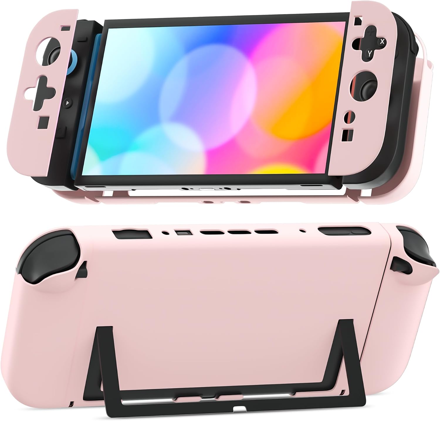Detalle de GLDRAM 01 Pink Hard-Shell Case for Nintendo Switch 2, Dockable Design