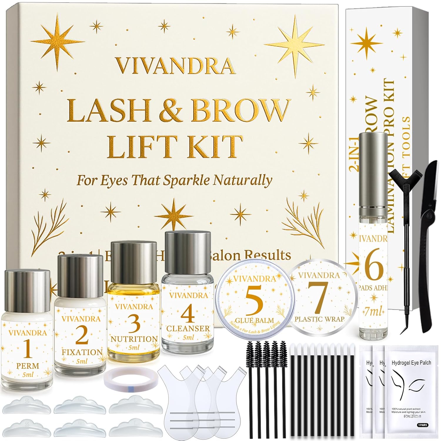 Detalle de 2-in-1 Wimpernlifting & Augenbrauen Lifting Set – Profi Brow Lamination Kit für dichtere Brows & geliftete Wimpern