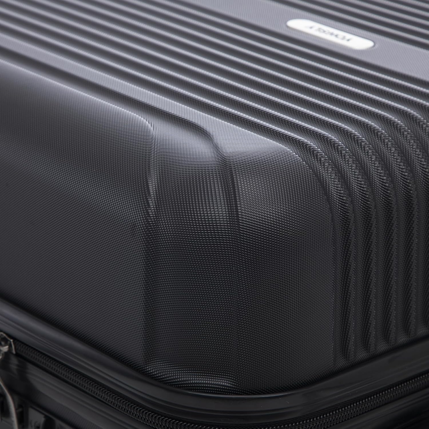 Detalle de YONSLY Koffer Trolley Reisekoffer - Hartschale ABS, 360° Rollen, Zahlenschloss, Weicher Gummigriff, L | Schwarz