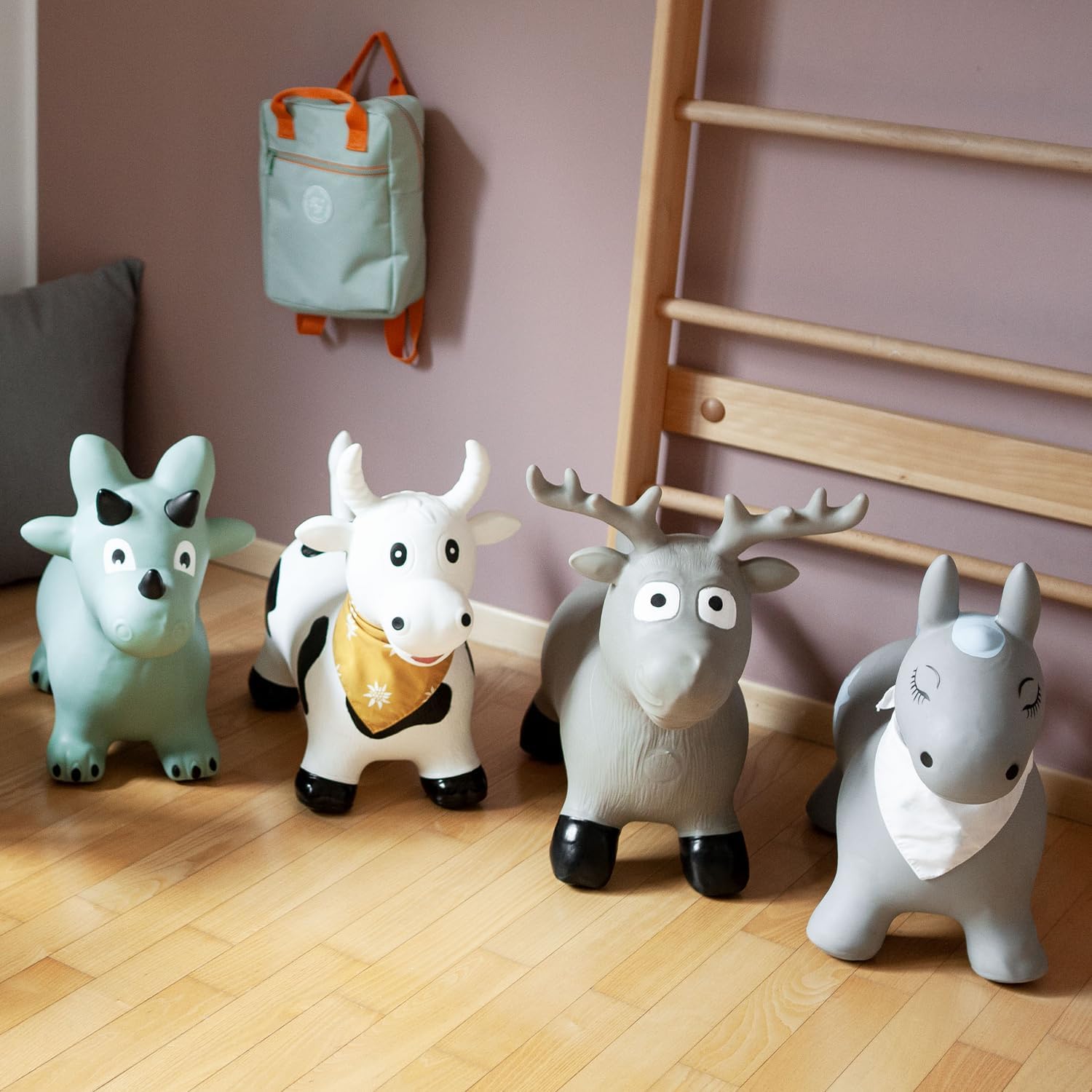 Thumbnail 2 de Kindsgut Animal Sauteur pour Enfants – Cheval gonflable avec pompe incluse, couleurs discrètes et finitions soignées