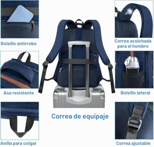 Detalle 2 de MATEIN Mochila Portátil 17 Pulgadas para Hombre – Impermeable y con Compartimento Térmico