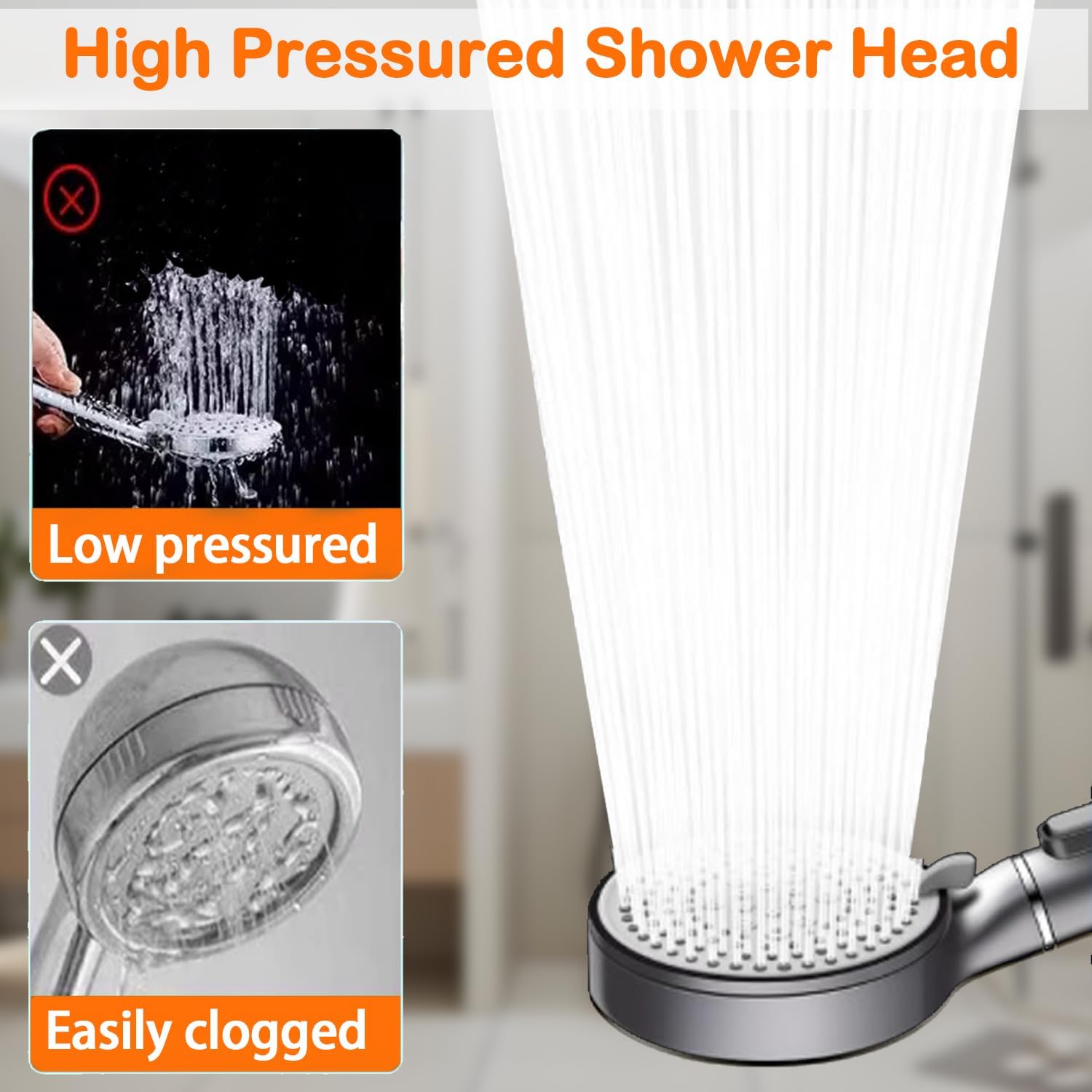 Detalle de Fenxyo Filtered Shower Head with 1.5M Hose Combo – High Pressure, Multi-Stage Filtration
