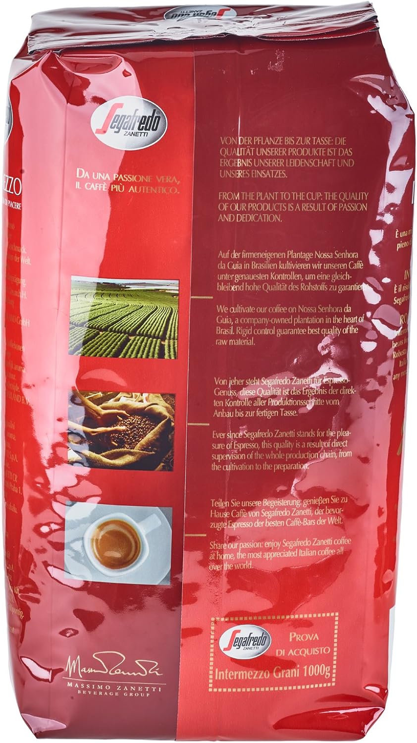 Detalle de Segafredo Zanetti Intermezzo, chicchi di caffè tostati 1000 g