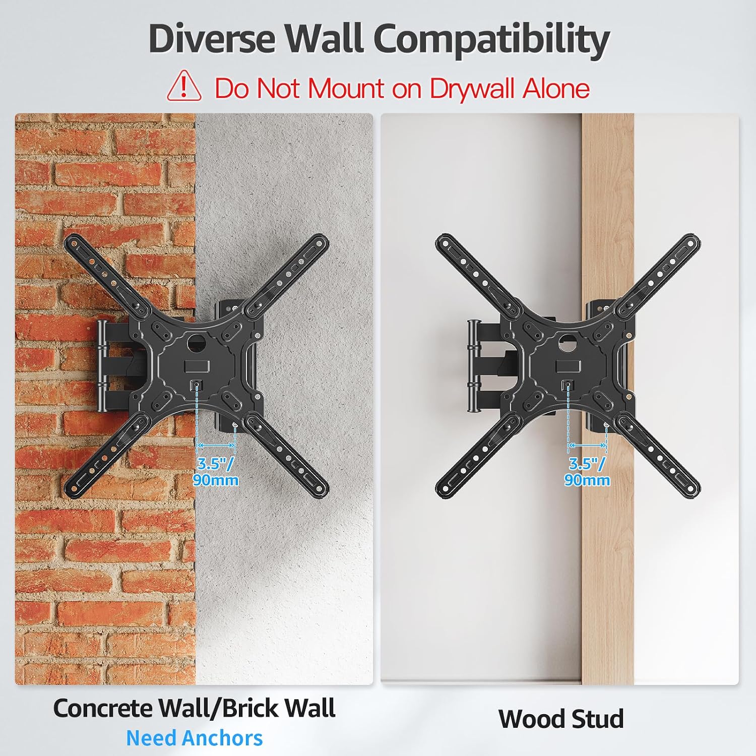 Detalle de MOUNTUP Full-Motion TV Wall Mount for 26–60-Inch TVs