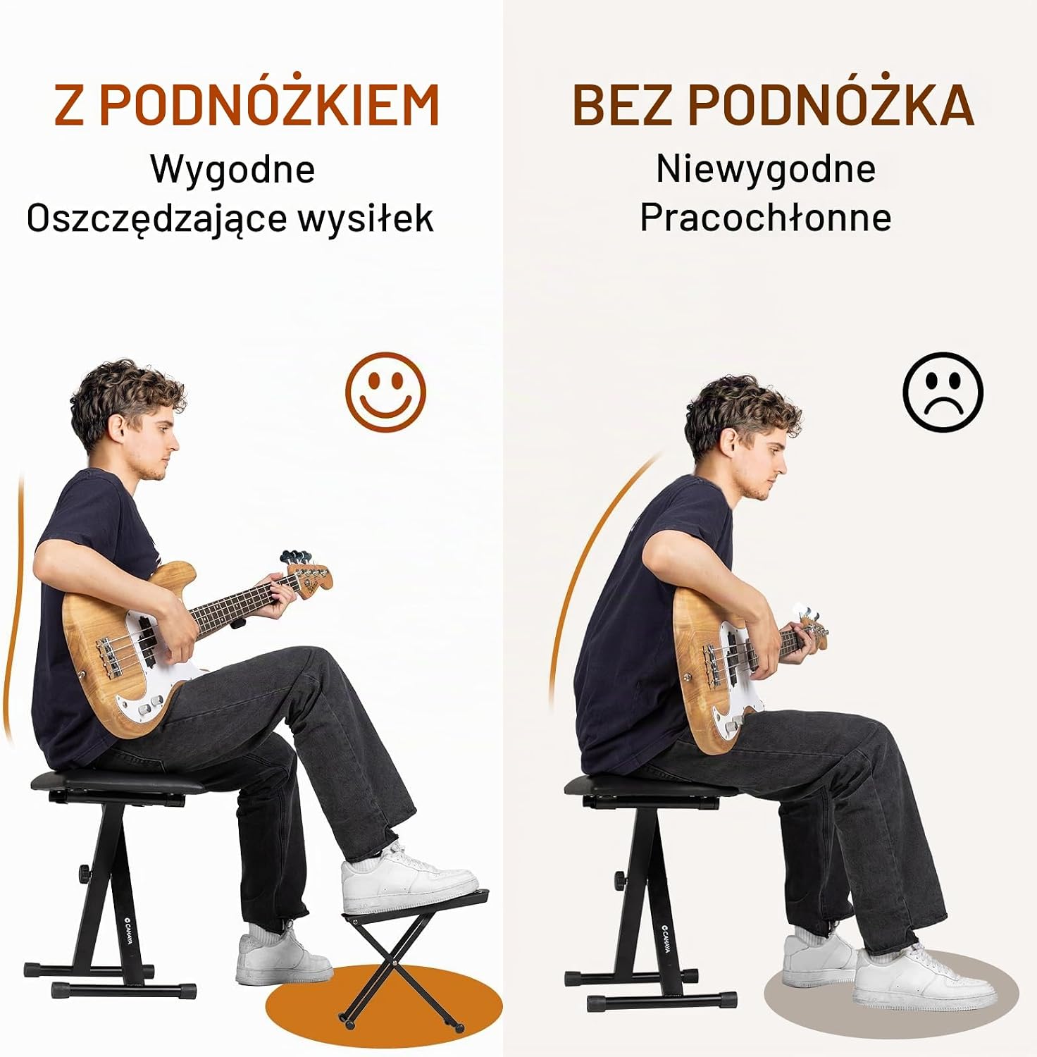 Detalle 1 de CAHAYA CY0337 – składany podnóżek gitarowy z regulacją wysokości i kąta