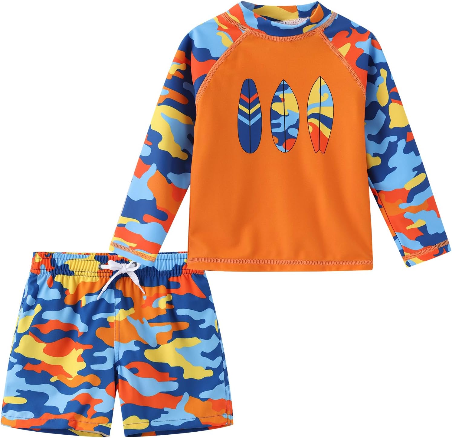 Thumbnail 6 de Aisyee Baby Boy Swimsuit Long Sleeve with Board Shorts (6 Months–5 Years)