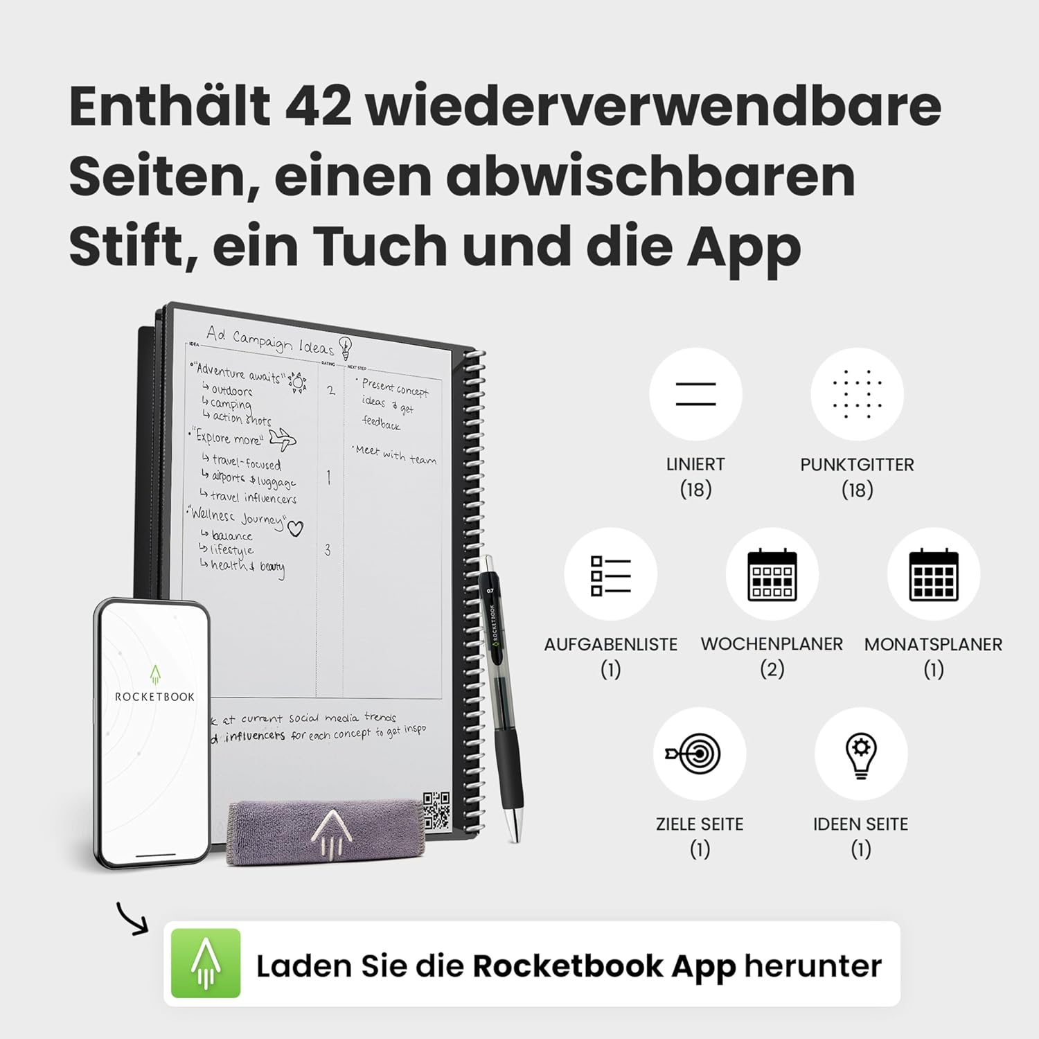 Thumbnail 4 de Rocketbook Fusion Executive 15 cm × 22,4 cm