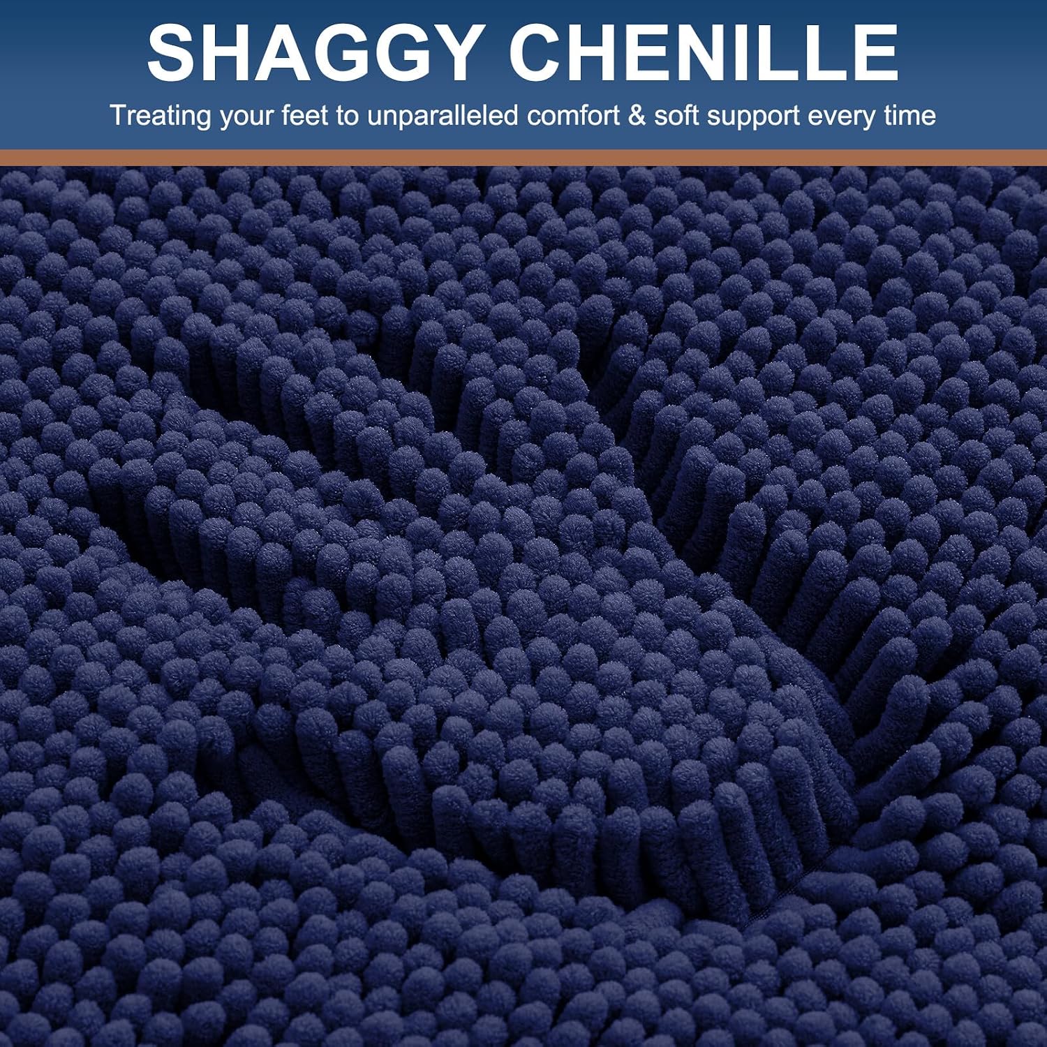 Detalle 2 de Smiry Luxury Chenille Bathroom Rug 47x17, Absorbent Runner 🧻