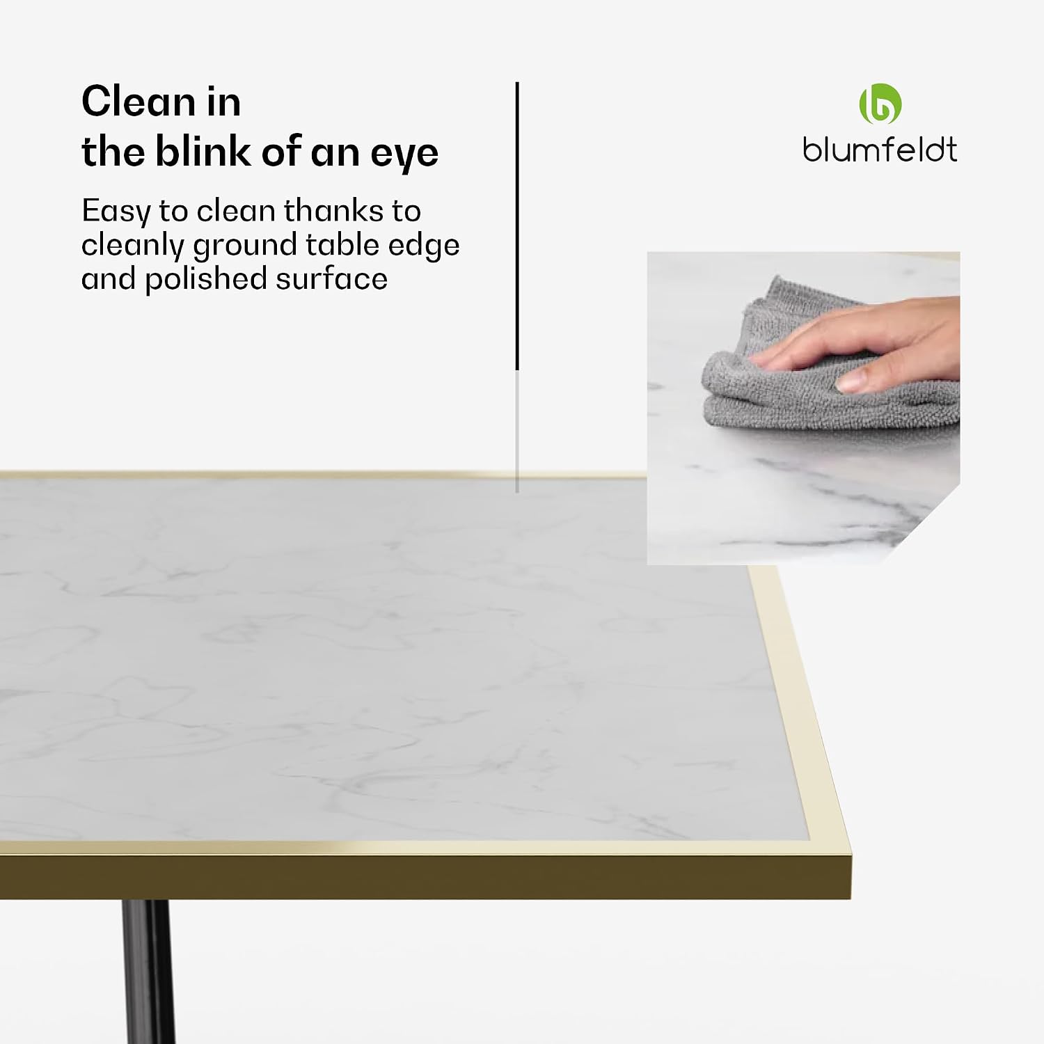 Detalle de blumfeldt Patras Lux Bistro Table, 60 x 60 cm Marble Top, Cast Iron Base