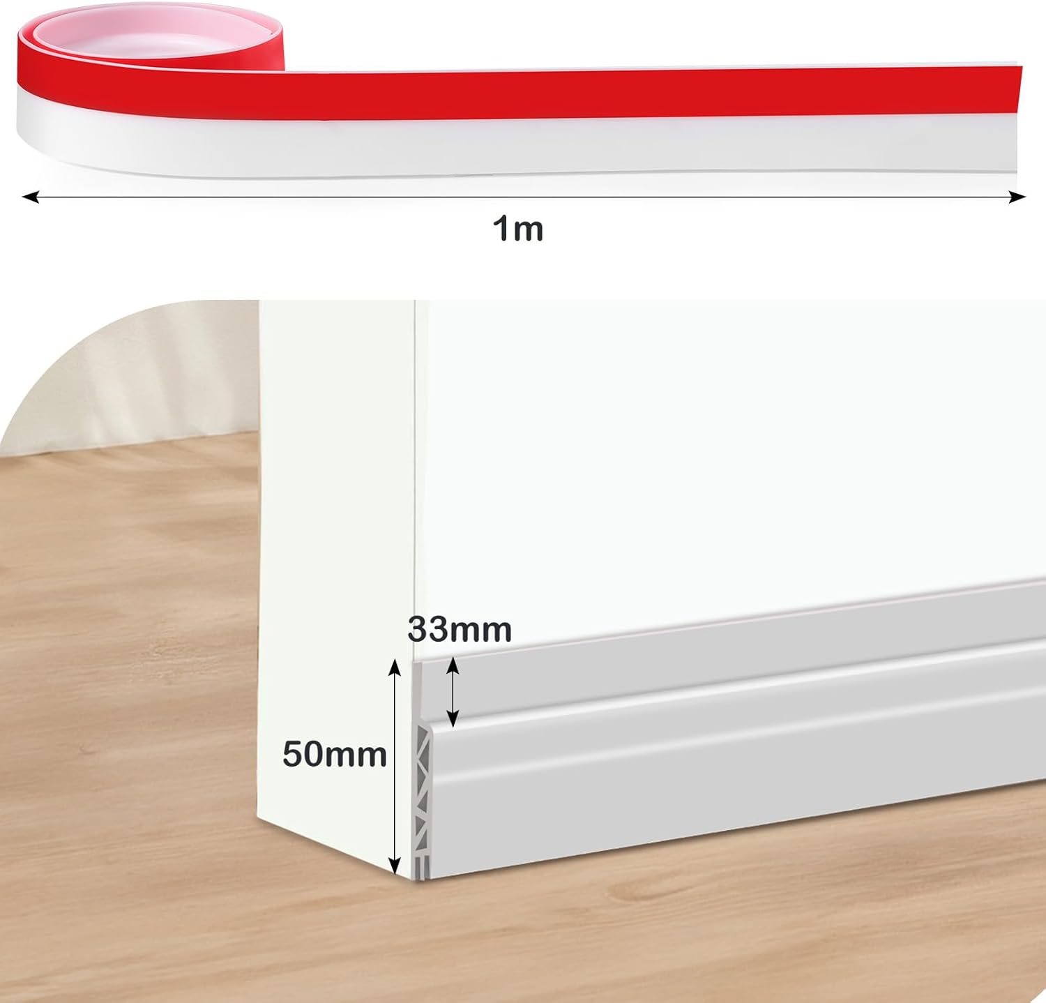 Detalle 2 de Oderra Burlete 100 cm Blanco aislamiento